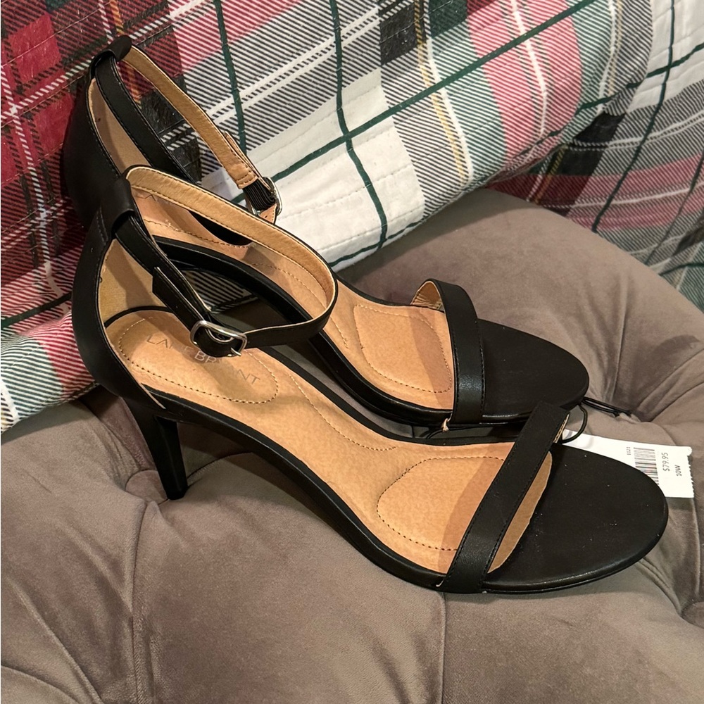 NWT Black heels - ankle strap - 10W Lane Bryant